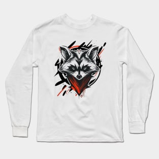 Graffiti Paint Raccoon Creative Long Sleeve T-Shirt